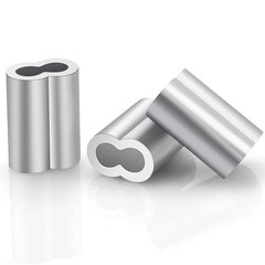 3/16″ Aluminum Crimping Loop Sleeve 70PCS, Cable Ferrule Wire Rope Sleeves Lo…
