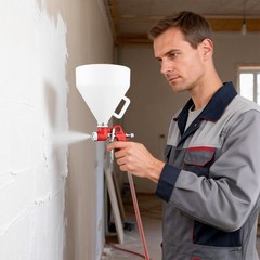Air Spray Paint Texture Tool, Drywall Wall Painting Sprayer with 3 Nozzles, Text