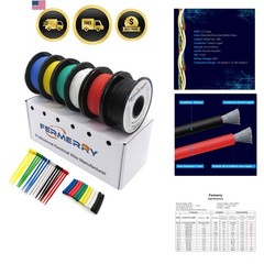 22 AWG Stranded Wire Spool 10ft Each 6 Colors Flexible 22 Gauge Silicone Hook…