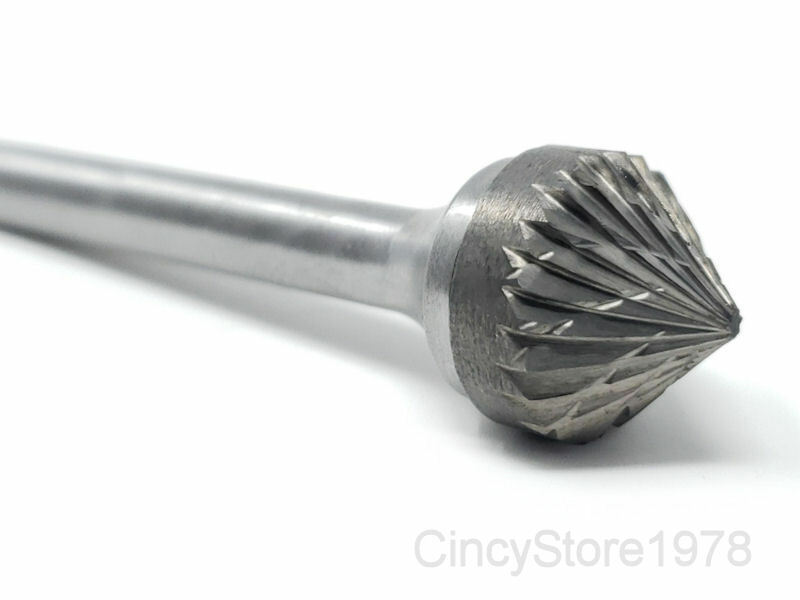 SK-6 Double Cut Tungsten Carbide Bur Cutting Tool Burr Abrasive Cone Shape NEW