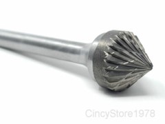SK-6 Double Cut Tungsten Carbide Bur Cutting Tool Burr Abrasive Cone Shape NEW