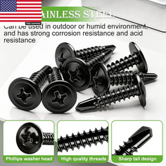 230PCS #8 Self Tapping Screws,410 Stainless Steel Self Tapping Screws for Metal,