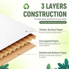 7″x5″x2″ Shipping Boxes Set of 3, White Corrugated Cardboard Box Literature M…