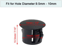 60PCS 10mm 3/8″ Black Hole Plugs Plastic Flush End Caps Black NEW