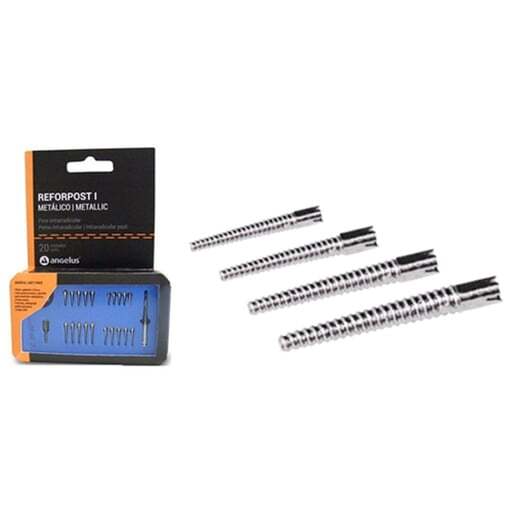 Angelus 749 Reforpost Stainless Steel Intraradicular Posts Metallic Kit 20/Pk