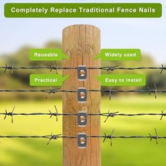 50/100/200 Pcs Reusable Barbed Fence Staples, Wire Fence Fasteners for Softwoods