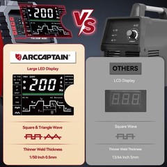 ARCCAPTAIN TIG Welder AC/DC 200Amp with Pulse, Aluminum TIG Welder 110V/220V
