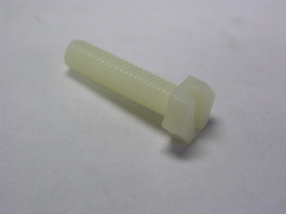 50 Nylon 10-32 x .75″ .30 Hex Head Slotted Nylon Machine Screws