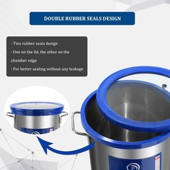 P PBAUTOS 9 Gallon Tempered Glass Vacuum Chamber with Two Rubber Seals, 33L…