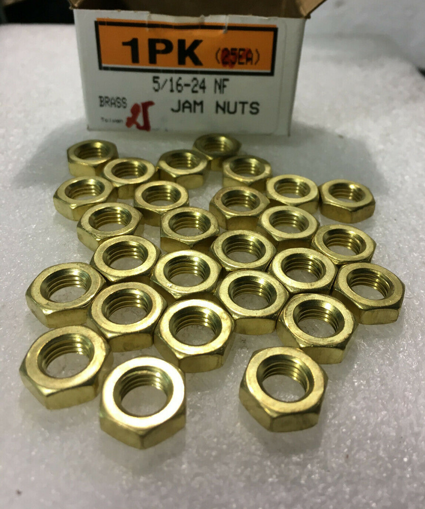 4 BOXES ALBANY COUNTY FASTENERS 5/16-24 Finished Hex JAM THIN Nuts Solid Brass