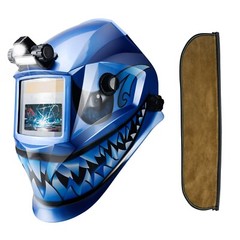 TRQWH True Color Auto-Darkening Welding Helmet Shade 9-13 & Welding Helmet Bib