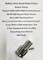 Hobart Mixer H600 L800 P660 #12 Attachment 061506 Square Drive front 61506 NEW