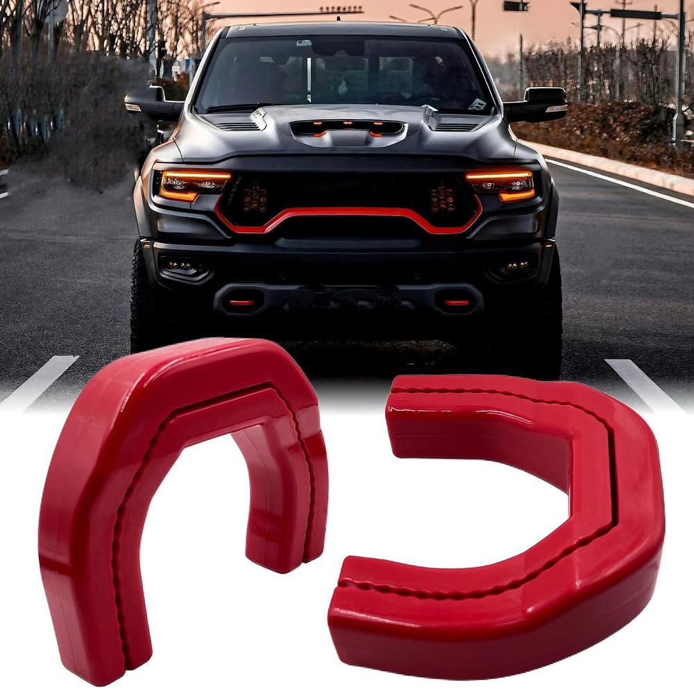 Custom Tow Hook Covers Compatible with 2019-2025 RAM 1500 for ram 1500, RED