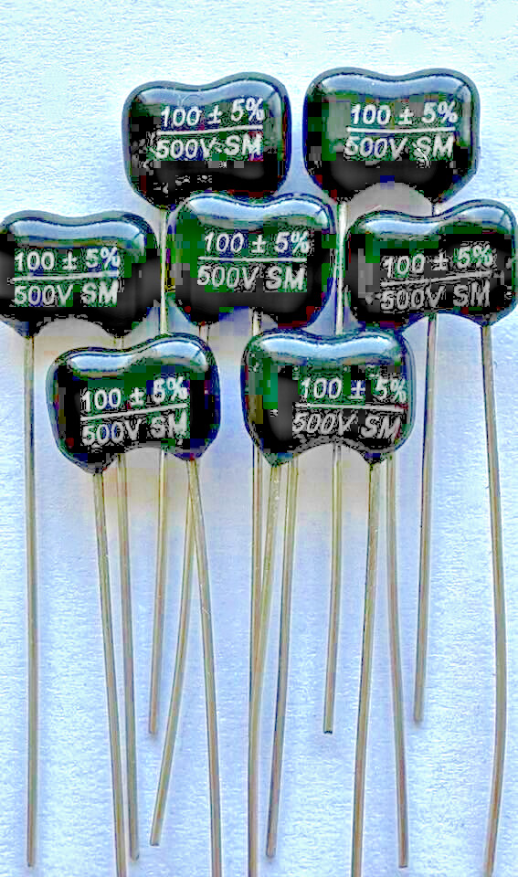 12X – 100pF @ 500V 5% – DIP SILVER MICA CAPACITOR ~ RF/HiFi/TONE CONTROL (m)