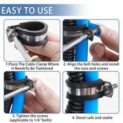 25 Pack 1 Inch Cable Clamps Stainless Steel Wire Clamp Pipe Clamp Rubber Clamp R