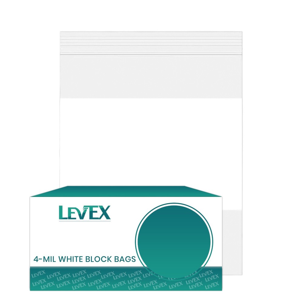 8″ x 10″ White Block Zip Seal Bags Reclosable Top Lock 4Mil Zipper Baggies