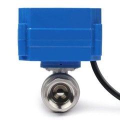 U. S. Solid Motorized Ball Valve w/ US Plug 3/4in SS AC 110V NC Blue Casing