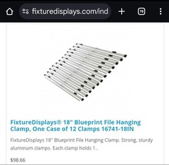 FixtureDisplays 18″ Blueprint File Hanging Clamps 16741-18IN’ B079M91JTP 12 Pack