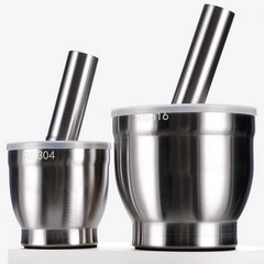 SUS304/SUS316 Stainless Steel Mortar and Pestle Noise-Absorbing Kitchen Grinder
