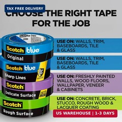 ScotchBlue Original Multi-Surface Painters Tape, 1 Inch Wide (0.94 in. x 60 Yds)