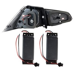 Fits 2015-2017 Red/Clear Full LED Rear Tail Lights Brake Lamps Pair