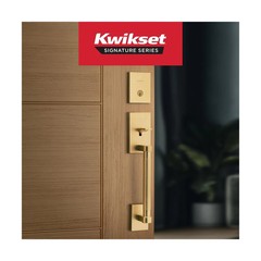 Kwikset Prava Front Door Lock Handleset Deadbolt Entry Lever Handle Satin Brass
