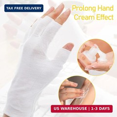 6 pairs White Fingerless Moisturizing Gloves Cotton Hand Care Gloves for Dry Han