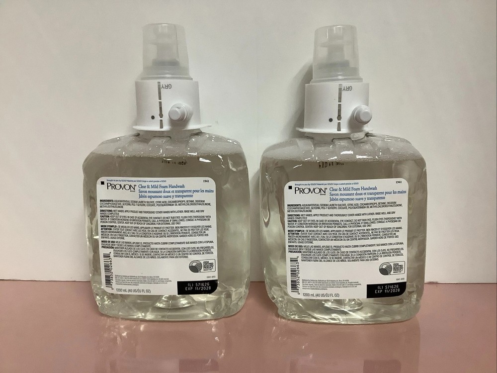 *4 Bottles* Provon 1941 Clear & Mild Foam Handwash 1200ml LTX-12 Refills