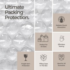 Bubble Cushion Wrap – 12″ x 175 ft, Perforated, Small Bubbles, Eco-Friendly