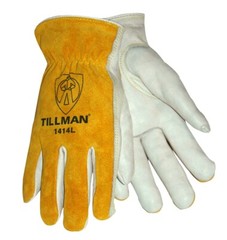 12 Tillman 1414 Grain Pearl Cowhide Split Leather Drivers Protective Work Gloves