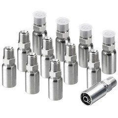12Pack 3/8″ I.D. Hose x 3/8″ NPTF Male Hydraulic Hose End Fittings with Cover