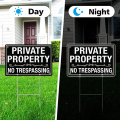 3 Pack No Trespassing Signs Private Property Sign 12×8 inches, 12″×8″ 3