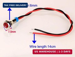 10pcs 6mm 1/4″ LED Metal Indicator Light AC/DC 12-24V Waterproof Signal Lamp …
