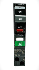 QO120PAF (New Version of QO120PCAFI) Circuit Breaker, QO, 20 AMPS, 1 Pole, 120VA
