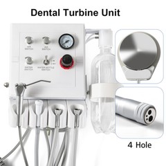 Portable Dental Turbine Unit Weak Suction Work Air Compressor/ Handpiece 2/4Hole