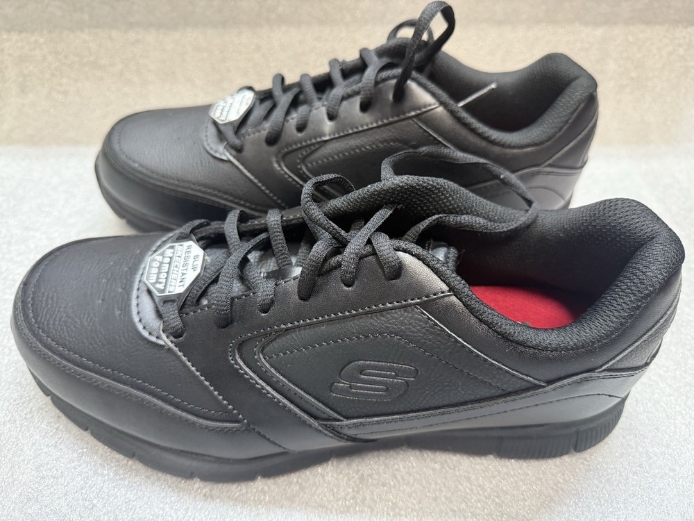 Skechers Work Nampa Relaxed Fit Slip Resistant Memory Foam Shoes BLK Mens 11