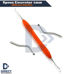 NEW DENTAL EXCAVATOR 1mm RESTORATIVE SPOON DOUBLE ENDED PREMIUM SILICONE HANDLE