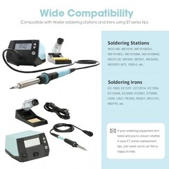 Soldering Tips Set 12 Piece ET Series with Rotating Holder for Weller Stations
