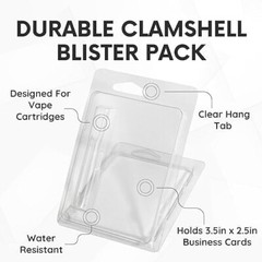 Clamshell Blister Packaging for Cartridge 100 Pack Packaging Only Flat Tip Pack