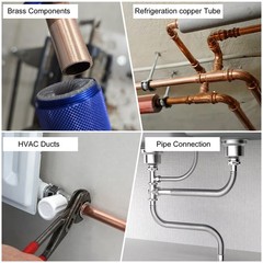 3PCS 1/2″ 3/4″ 1″ Copper Pipe Cleaning Tool for Drill Tube HVAC Plumbing Repair