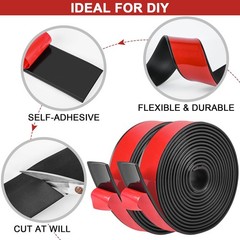 Adhesive Neoprene Rubber Strips 1 Inch x 1/16 Thick x 15 Ft Long Seal Gasket