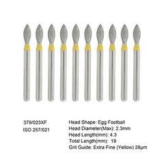 Dental Diamond Burs Football Egg FG 379/023XF Extra Fine Grit High Speed Burr