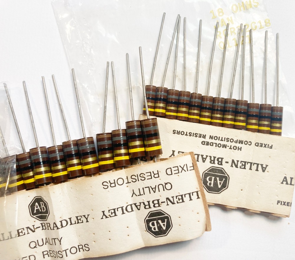 Carbon Composition Resistors – 1 Wt and 2 Wt – USA – NOS – Vintage
