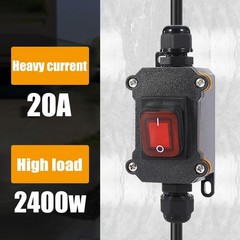 Waterproof Inline Cord Switch,DPST AC 20A-125V,16A-250V On Off Toggle Switch USA