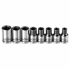 Powerbuilt 8-Piece 1/4-Inch Drive Universal Spline Socket Set 1/4 in., Silver