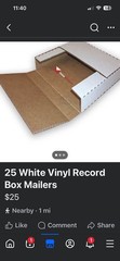 25 LP Premium Vinyl Record Album Mailer Book Box Mailers 12.5″ x 12.5″ x 1”