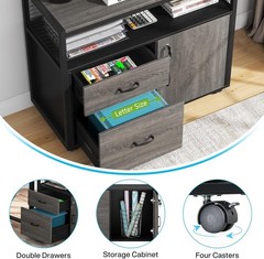 Compact Modern File Cabinet with 2 Drawers & Security Lock, Stylish Home Office