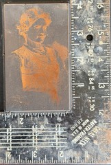 Vintage Portrait Printing Blocks Lot 3 Women Letterpress Printer Cuts Zinc