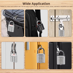 1Pcs 10-Digit Combination Padlock Push Button Lock for Locker Gym, Case, Drawer,