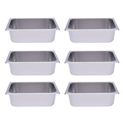 6 Pack 4″ Deep 1/2 Size Stainless Steel Steam Table Pans Hotel Food Prep Pan NEW